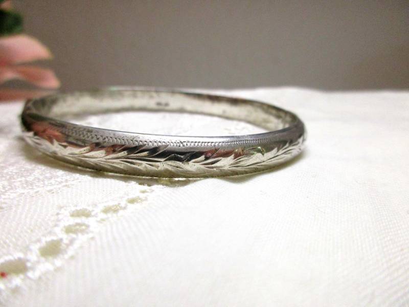 S 57 Wunderschönes Vintage Silberarmband Armreif Silber Florale Gestaltung Trachten? Gepunzt Hp Meisterpunze 835 5, 4 cm X 5, 8 von KunsthaeuschenDeling