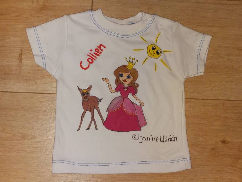 Baby-Shirt - Prinzessin & Ree Handgemalte Motive Verschiedene Größen Farben Individualisierbar Unikat von Kunstschuppen
