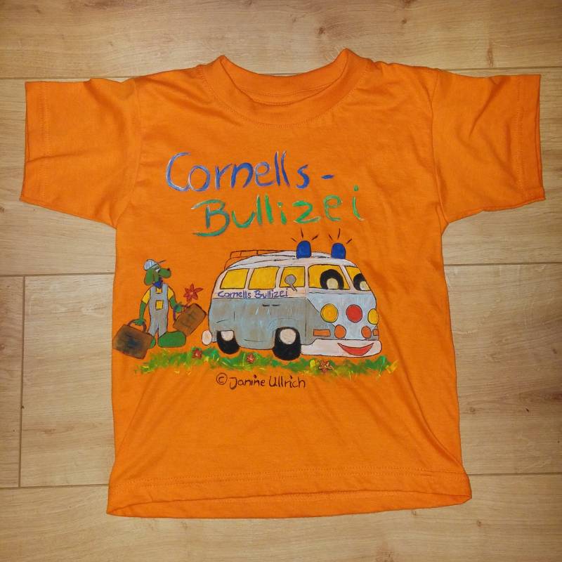 Kids-Shirt - Bullizei Handgemalte Motive Gr. 86-164 Verschiedene Farben Individualisierbar Unikat von Kunstschuppen