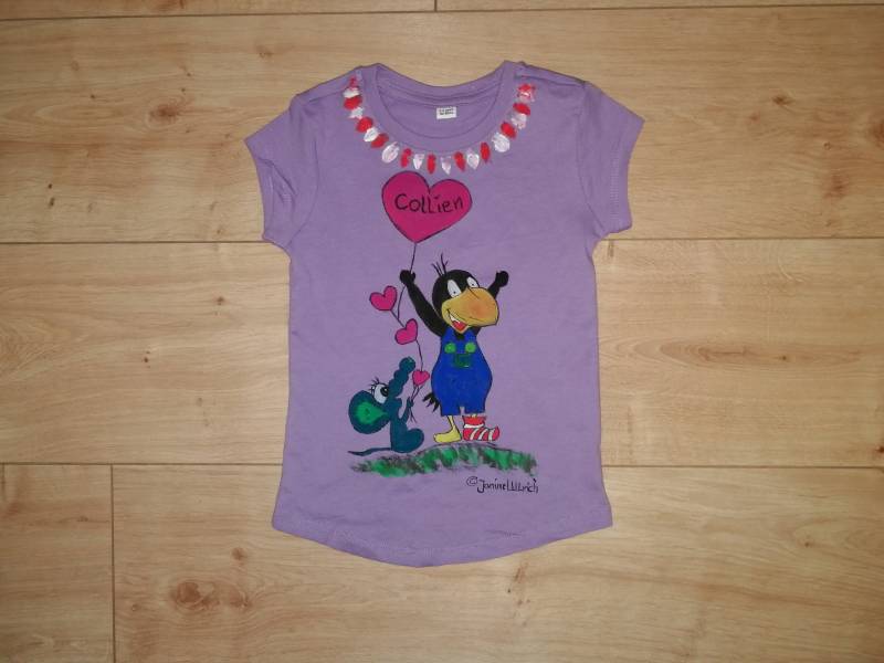 Kids-Shirt - Der Rabe Handgemalte Motive Gr. 92-122 Verschiedene Farben Individualisierbar Unikat von Kunstschuppen