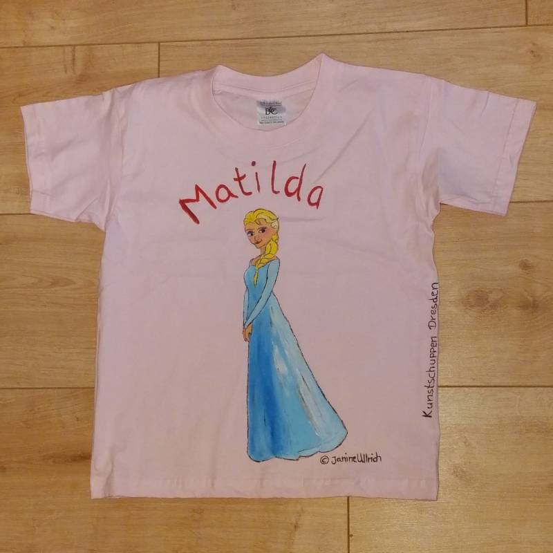 Kids-Shirt - Lady Handgemalte Motive Gr. 86-164 Verschiedene Farben Individualisierbar Unikat von Kunstschuppen