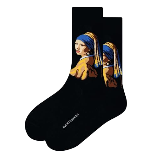 Kunst Sokken Gekleurde Sokken Mädchen mit dem Perlenohrring, Vermeer - Bunte Socken aus Bio-Baumwolle - Mädchen mit dem Perlenohrring von Kunstsokken