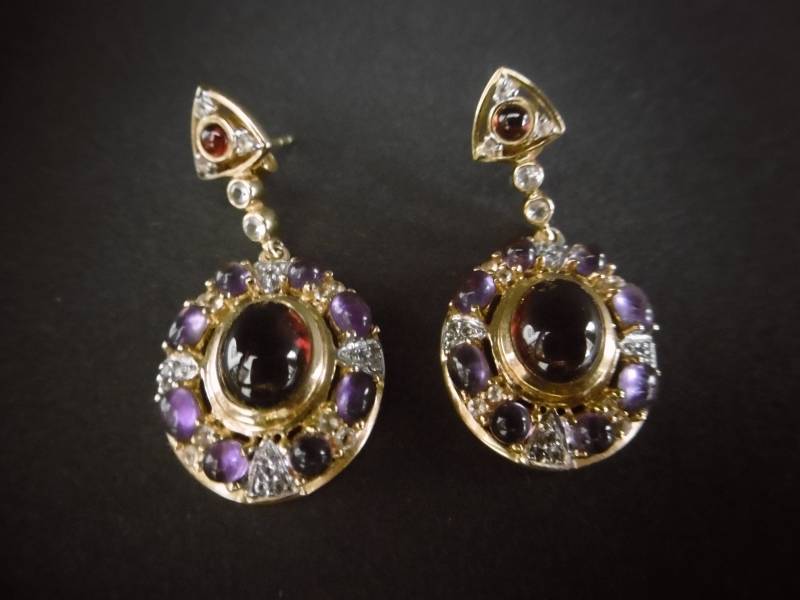 Wunderschöne Ohrringe Aus 925Er Silber, Vergoldet Mit Zart-Lilafarbenen Steinen Wunderschöne Ohrringe Aus 925Er Silber, Vergoldet Mit Zart-Lilafarbenen Steinen von KunstundSchund