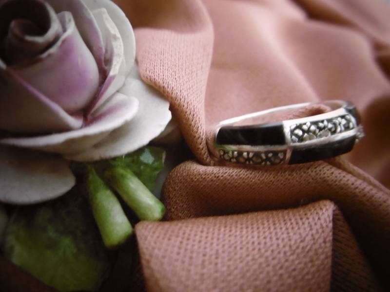 Wunderschöner Zarter Ring 925Er Silber Mit Schwarzen Onyx, Ø 17, 5 Mm Wunderschöner Zarter Ring 925Er Silber Mit Schwarzen Onyx, Ø 17, 5 Mm von KunstundSchund