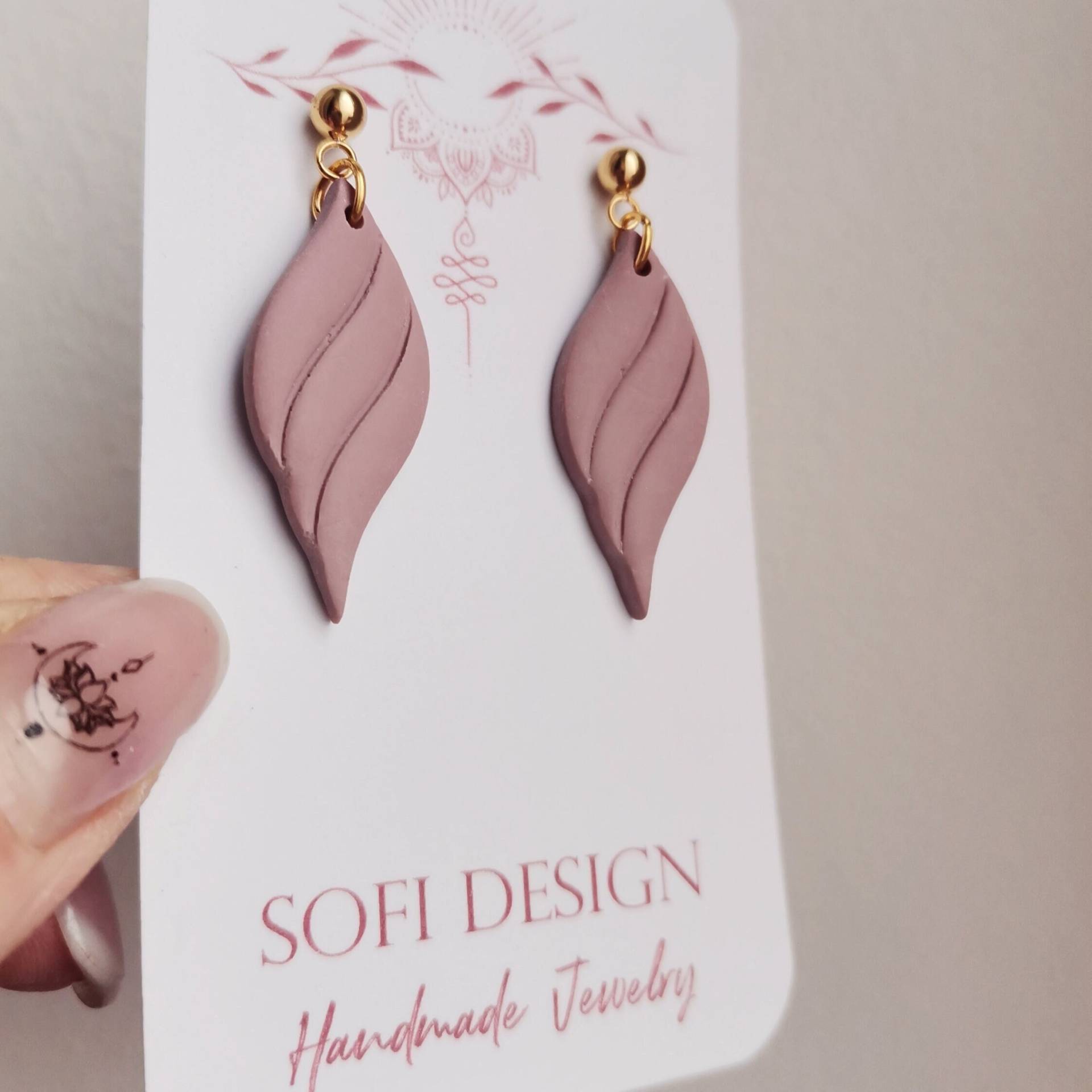 Ohrhänger in Rosegold, Leichte Ohrringe, Festival Schmuck, Braut Schmuck von KunstvollMalerei