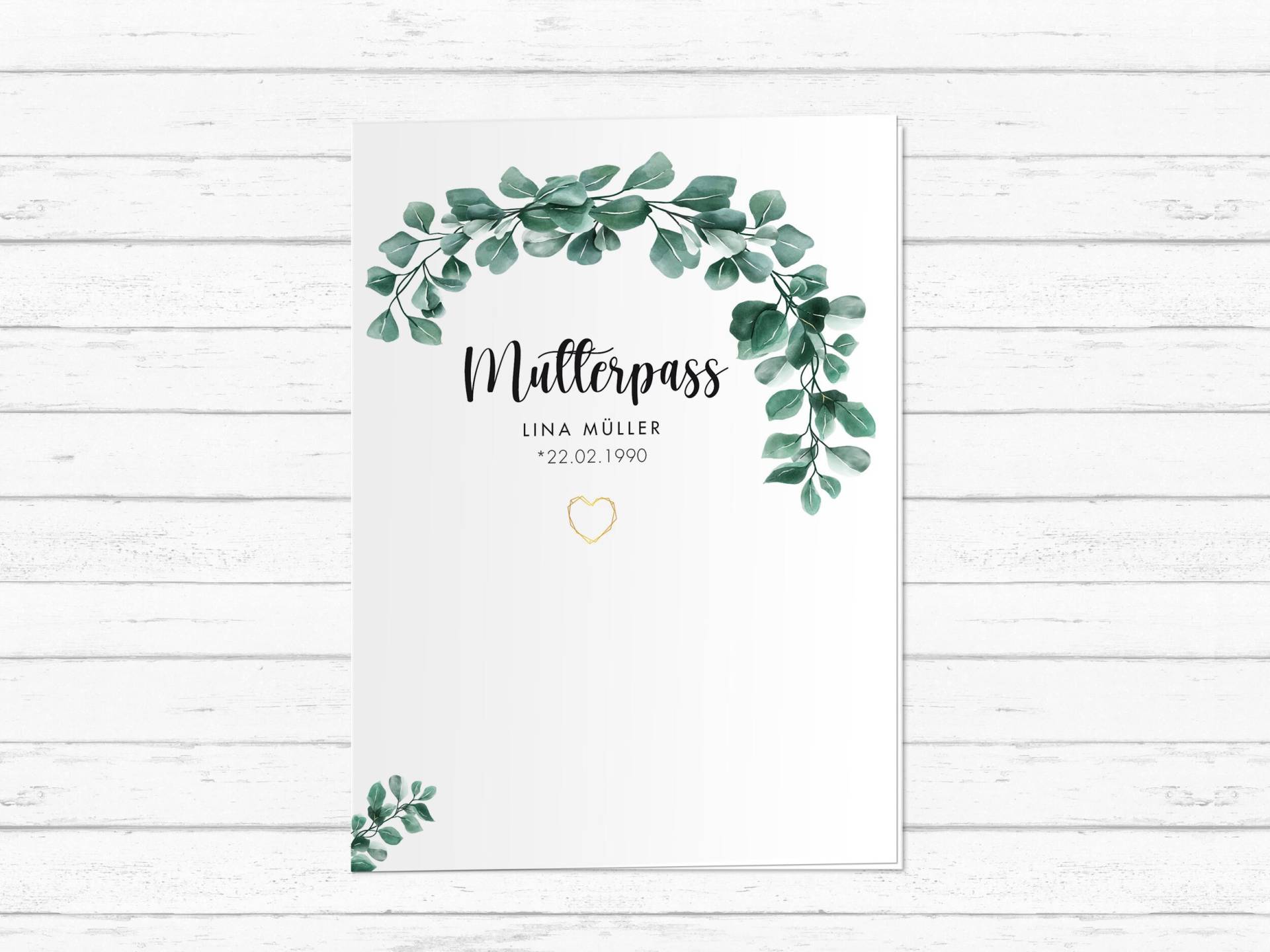 Mutterpass-Hülle Personalisiert | Eukalyptus 3-Teilig Mit Name Inkl. Pvc-Umschlag Geschenk Schutz Schwangerschaft Mutterpass-Hülle Personalisiert | Eukalyptus 3-Teilig Mit Name Inkl. Pvc-Umschlag Geschenk Schutz Schwangerschaft von KunstwerkDesign