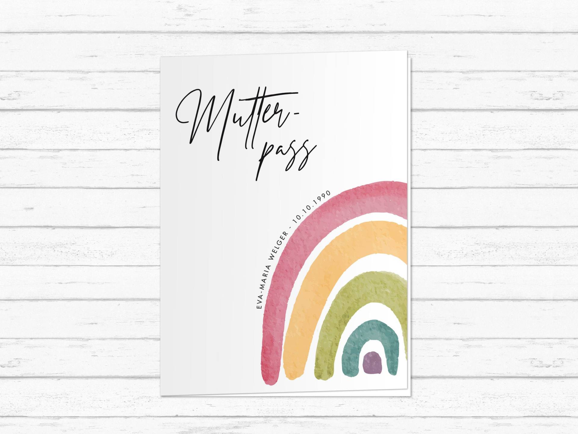 Mutterpass-Hülle Personalisiert | Regenbogen 3-Teilig Mit Name Inkl. Pvc-Umschlag Geschenk Schutz Schwangerschaft Mutterpass-Hülle Personalisiert | Regenbogen 3-Teilig Mit Name Inkl. Pvc-Umschlag Geschenk Schutz Schwangerschaft von KunstwerkDesign