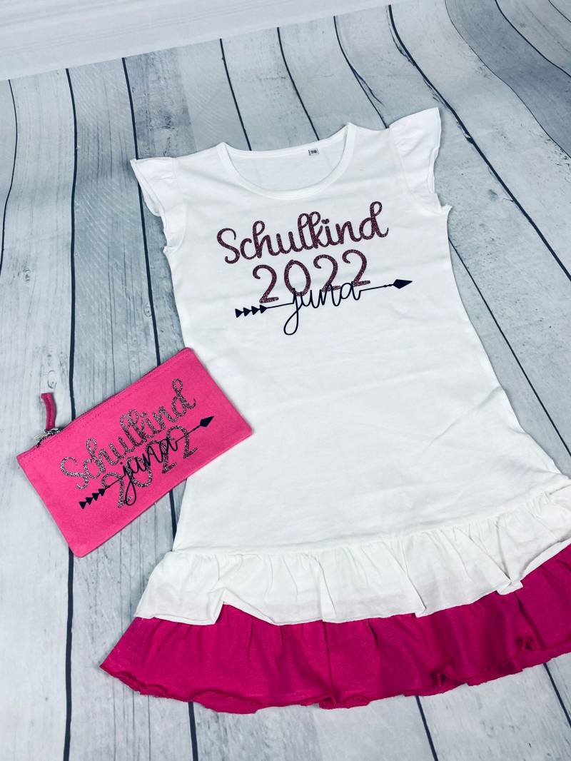 Einschulung Kleid Schulkind 2023 Personalisiertes Wunschname Zum Schulstart Kind Glitzer Schul von KunterbuntBerlin
