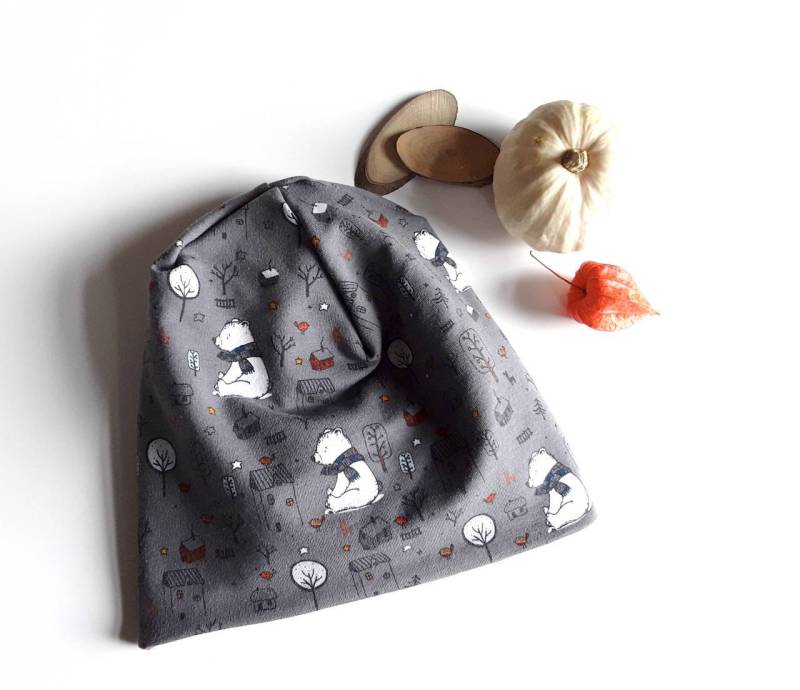 Baby Beaniemütze Bär Winter Kuschelig Kinder Hipster Beanie Junge Mädchen, Mütze Übergangsmütze Geschenk Geburt Newborn von KunterbunteUnikate