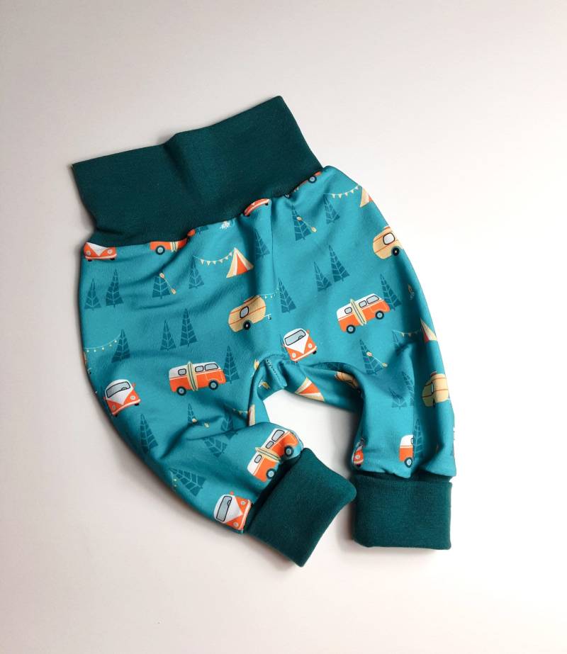 Baby Pumphose Bulli Camper Bus Camping Mitwachshose Tobehose Babyhose Geschenk Geburt Newborn Junge Mädchen von KunterbunteUnikate