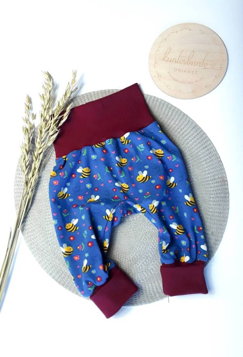 Baby Pumphose Mitwachshose Biene Hummel Sommer Babyhose Geschenk Mädchen Junge Babyset von KunterbunteUnikate