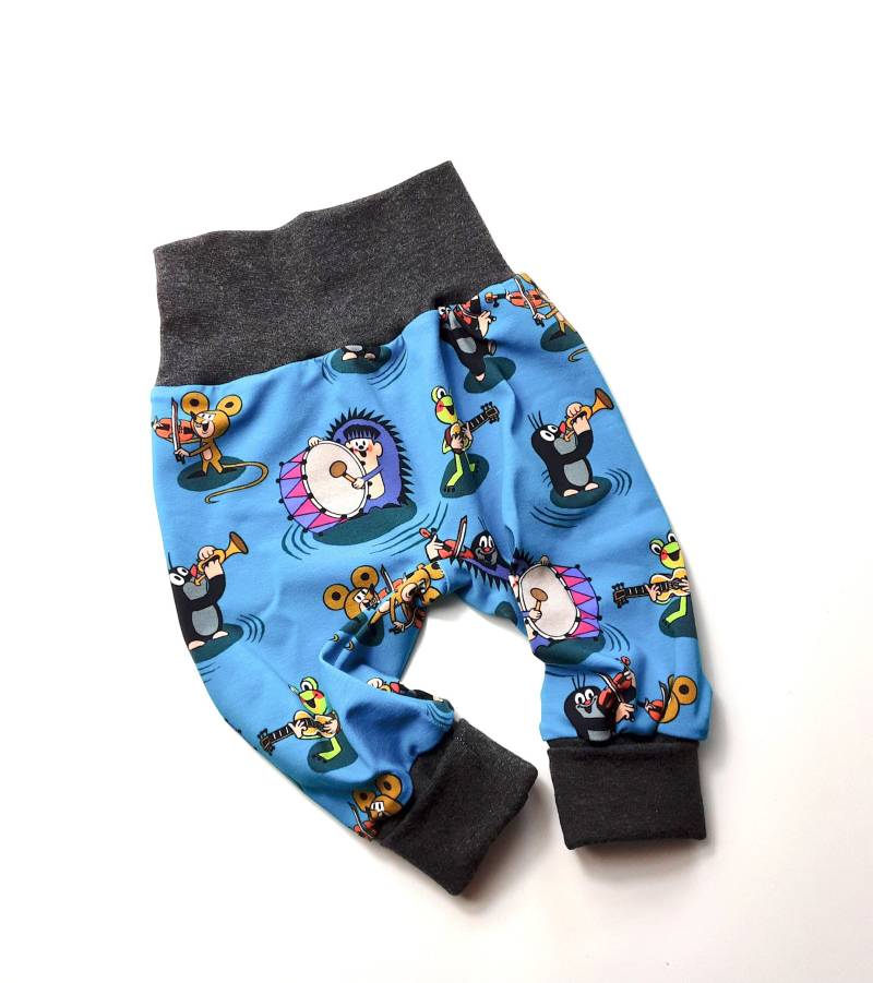 Baby Pumphose Pauli Der Kleine Maulwurf Musik Musiker Mitwachshose Babyhoser Mädchen Junge Geschenk Geburt Babyset von KunterbunteUnikate