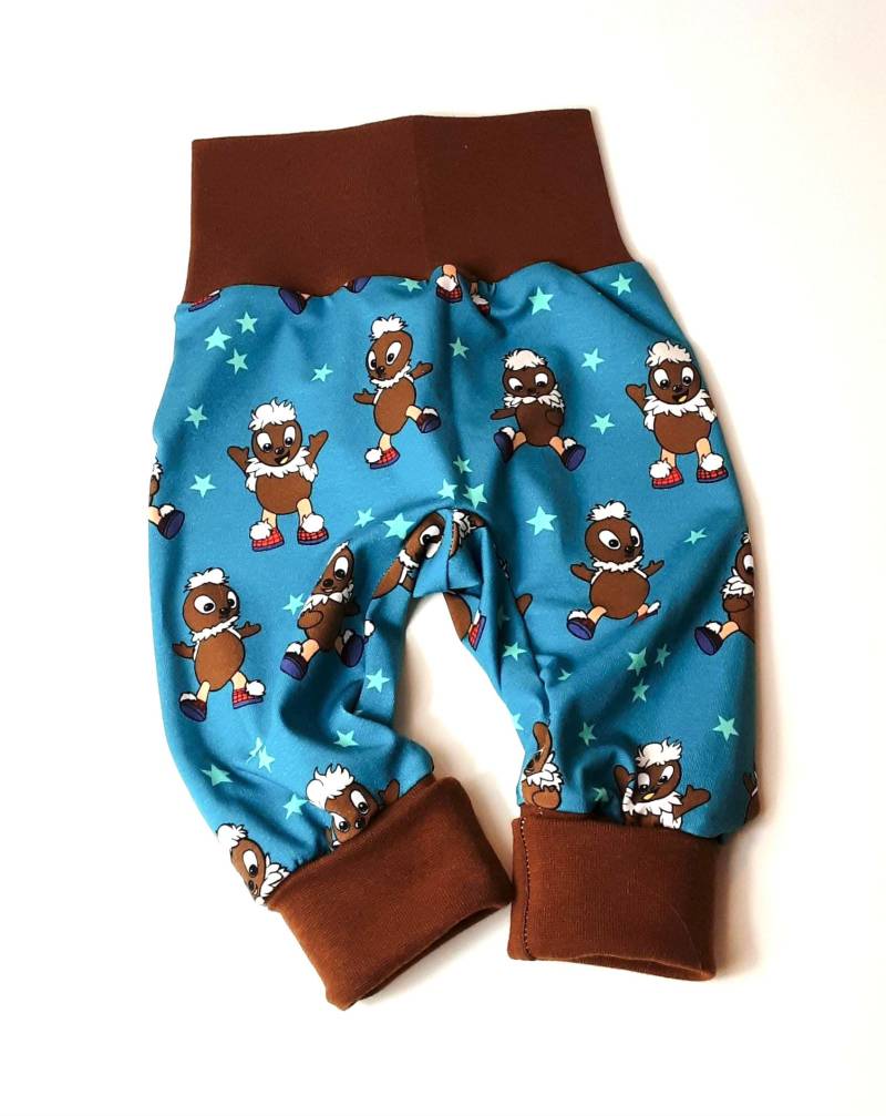 Baby Pumphose Pittiplatsch Sandmännchen Pitti Platsch Mitwachshose Jersey Babyhose Set Mädchen Junge, Geschenk Geburt von KunterbunteUnikate