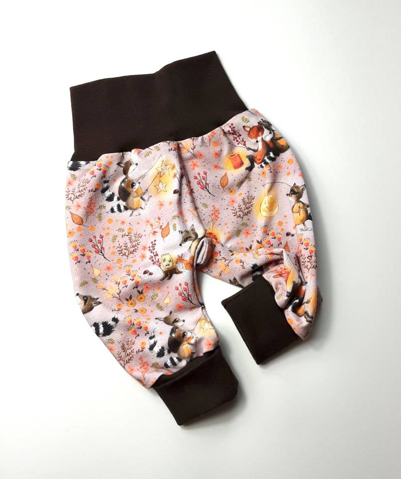 Baby Pumphose Waschbär Fuchs Laterne Herbst Mitwachshose Babyhose Geschenk Mädchen Junge, Junge Babyset von KunterbunteUnikate