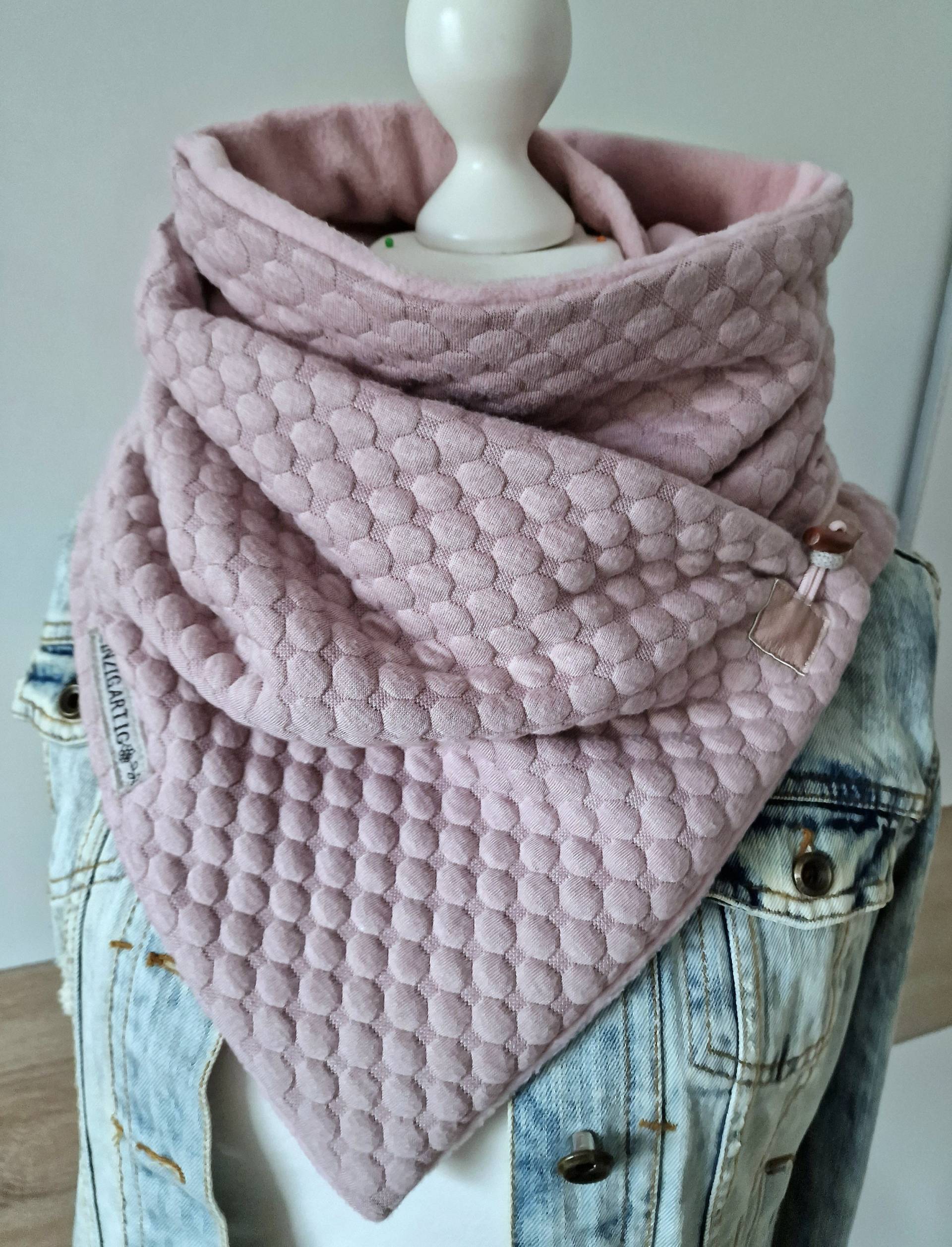 Schal Mit Knopf, Wickelschal, Sweatshirt Und Fleece, Altrosa von KunterbuntesDesign