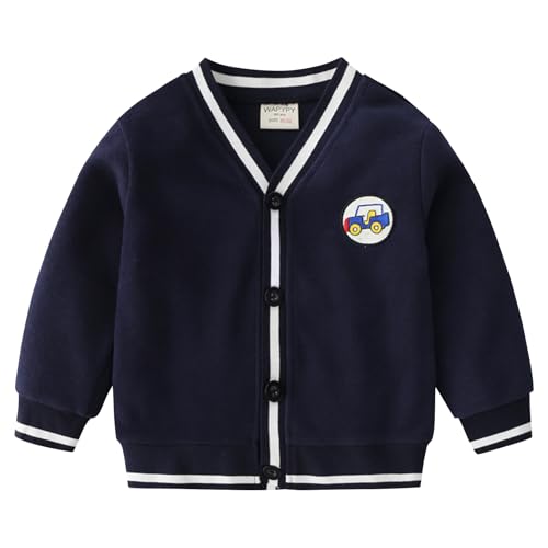 Kunyeah Baby Junge Langarm Strickjacke Kleinkind V-Ausschnitt Oberbekleidung Kleinkind Herbst Winter Mantel Junge Strickjacke Pullover für 2-8 Jahre von Kunyeah