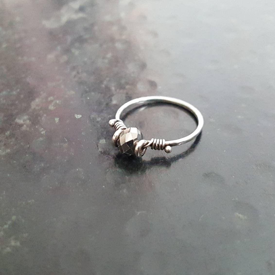 925Er Silber Ring Mit Glasschliffperle von Kupferherz2020