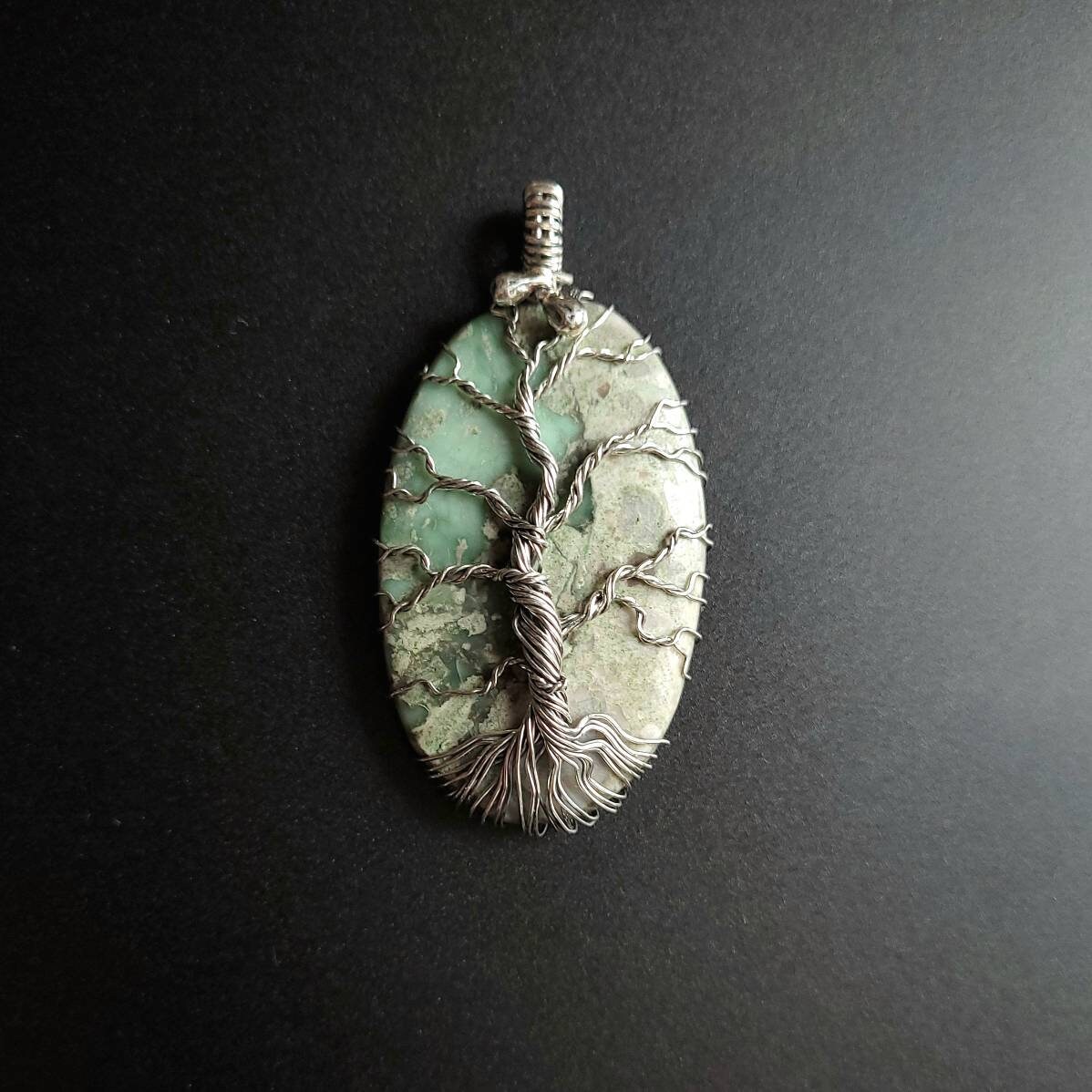 Baum Des Lebens Auf Variscit Cabochon 925Er Sterling von Kupferherz2020