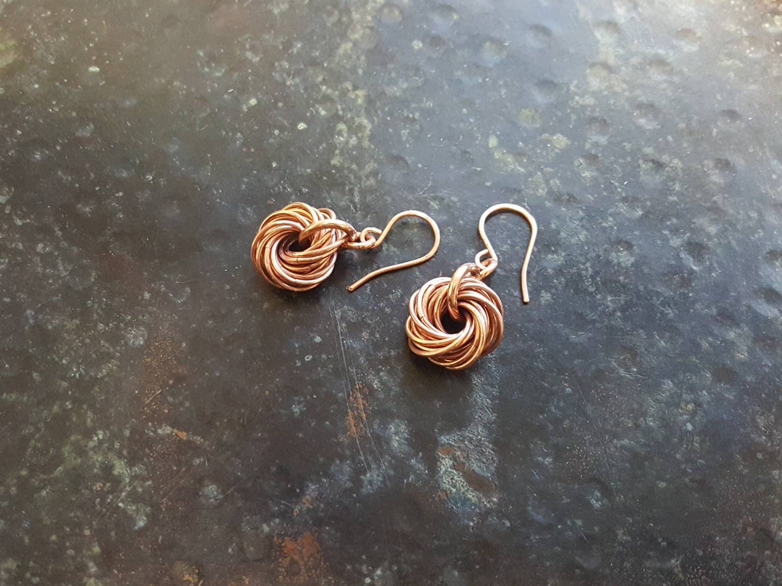 Chainmaille Ohrhänger Kupfer von Kupferherz2020