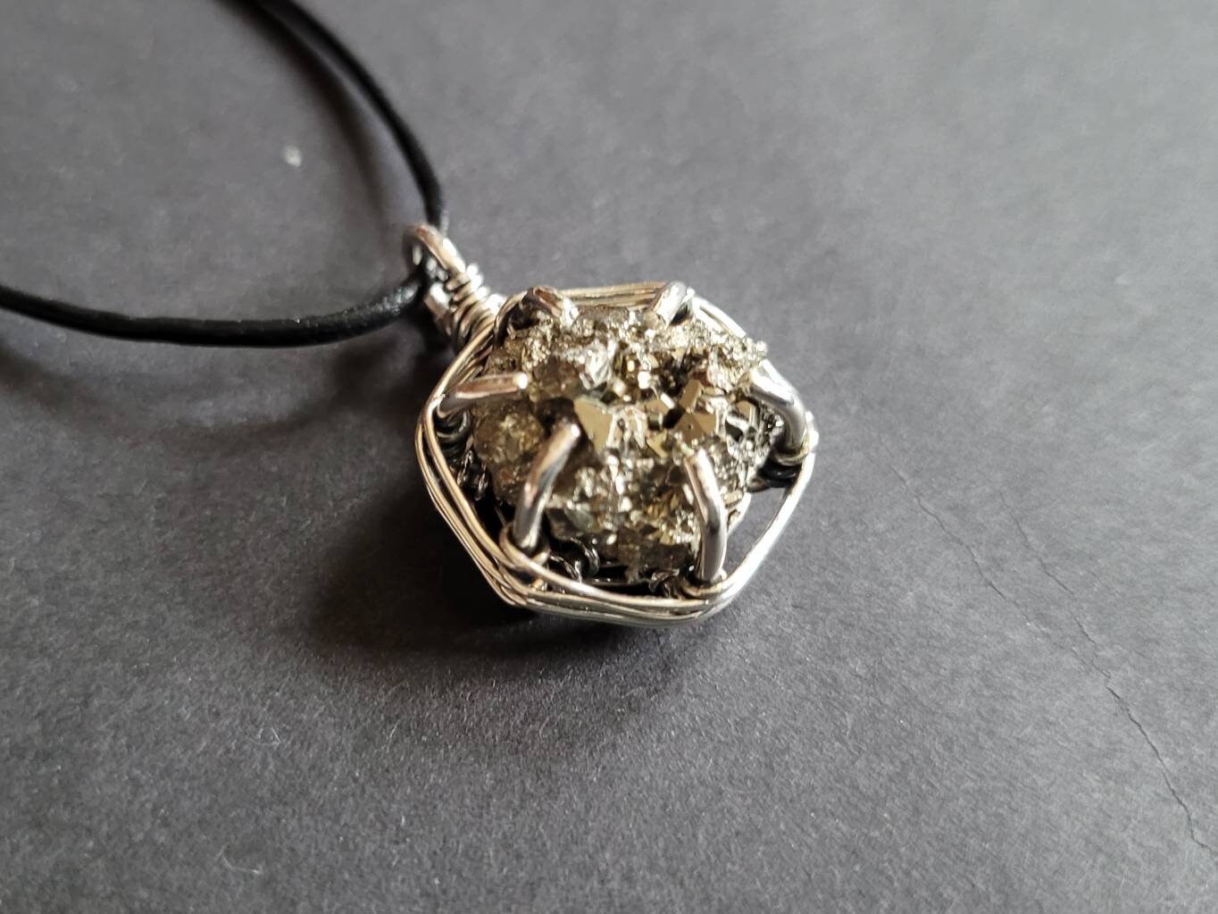 Kettenanhänger Mit Pyrit in 925Er Silber von Kupferherz2020