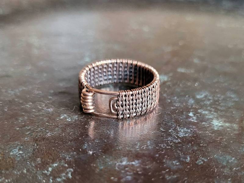 Kupferring Bandring Strickmuster Wire Weaving Kupferring Bandring Strickmuster Wire Weaving von Kupferherz2020