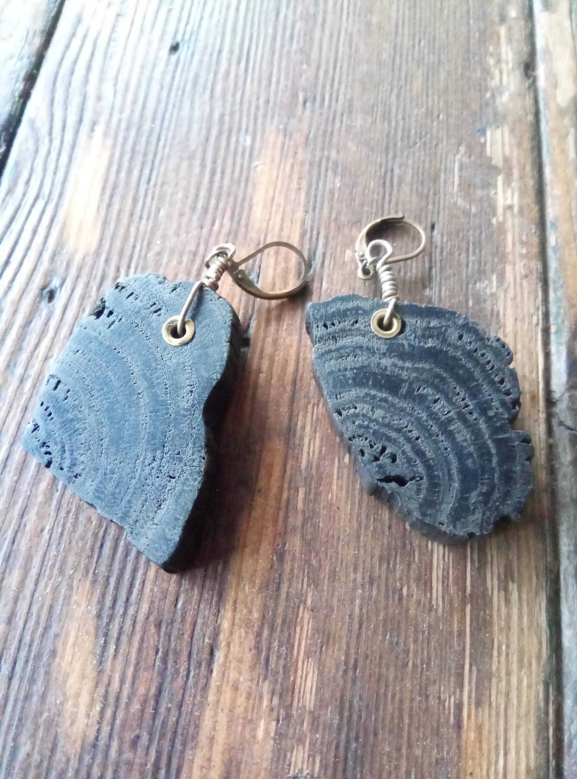 Ohrringe Aus Mooreiche, Naturschmuck Ohrringe Aus Mooreiche, Naturschmuck von Kupferknochen