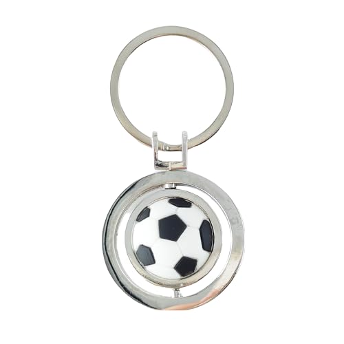 KuqitsBai Metall-Schlüsselanhänger mit Katze oder Hund Muster, Schlüsselring Edelstahl Organizer für Unisex (Fussball) von KuqitsBai