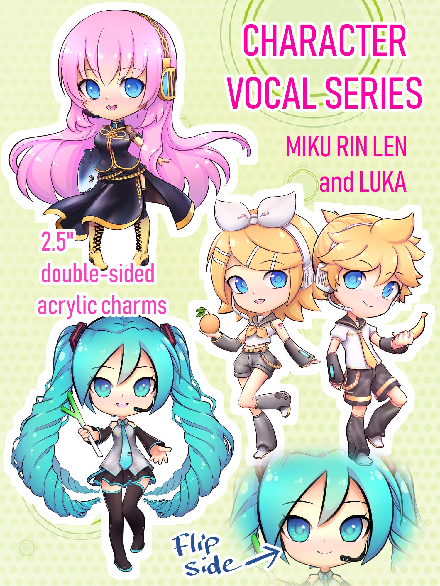 Vokaloid Charm Hatsune Miku Schlüsselanhänger Kagamine Rin Len Megurine Luka Vokaloid Charm Hatsune Miku Schlüsselanhänger Kagamine Rin Len Megurine Luka von Kurabeans