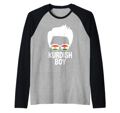 Herren Kurdische Junge Silhouette Proud Kurdistan Flagge Sonnenbrille Raglan von Kurdistan Flag Biji Kurdistan Proud Kurdish Roots