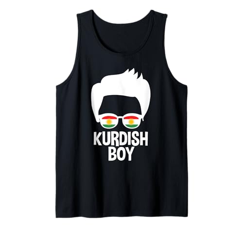 Herren Kurdische Junge Silhouette Proud Kurdistan Flagge Sonnenbrille Tank Top von Kurdistan Flag Biji Kurdistan Proud Kurdish Roots