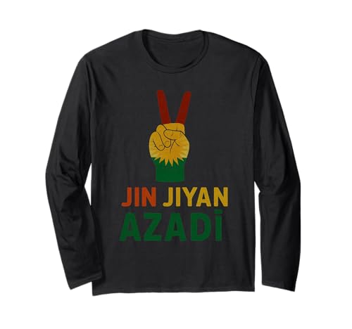 Jin Jiyan Azadi Women Life Freedom Kurdische Frauen Slogan Langarmshirt von Kurdistan Flag Biji Kurdistan Proud Kurdish Roots