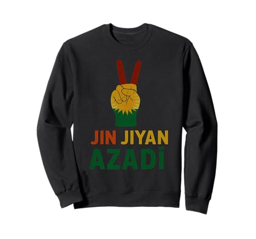 Jin Jiyan Azadi Women Life Freedom Kurdische Frauen Slogan Sweatshirt Jin Jiyan Azadi Women Life Freedom Kurdische Frauen Slogan Sweatshirt von Kurdistan Flag Biji Kurdistan Proud Kurdish Roots
