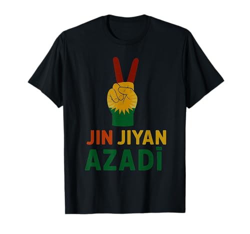 Jin Jiyan Azadi Women Life Freedom Kurdische Frauen Slogan T-Shirt Jin Jiyan Azadi Women Life Freedom Kurdische Frauen Slogan T-Shirt von Kurdistan Flag Biji Kurdistan Proud Kurdish Roots