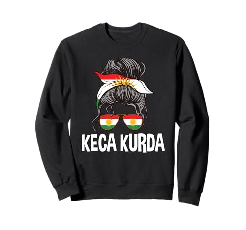 Keca Kurda Kurdisches Mädchen Unordentlicher Haarknoten Kurdistan Frau Stolz Sweatshirt von Kurdistan Flag Biji Kurdistan Proud Kurdish Roots
