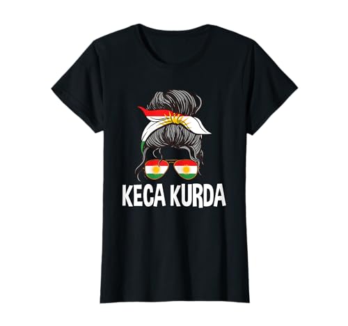 Keca Kurda Kurdisches Mädchen Unordentlicher Haarknoten Kurdistan Frau Stolz T-Shirt Keca Kurda Kurdisches Mädchen Unordentlicher Haarknoten Kurdistan Frau Stolz T-Shirt von Kurdistan Flag Biji Kurdistan Proud Kurdish Roots