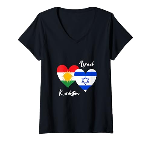 Damen Kurdistan und Israel Flaggen Freundschaft und Einheit T-Shirt mit V-Ausschnitt Damen Kurdistan und Israel Flaggen Freundschaft und Einheit T-Shirt mit V-Ausschnitt von Kurdistan and Israel flag, Israel Kurdistan Flagge