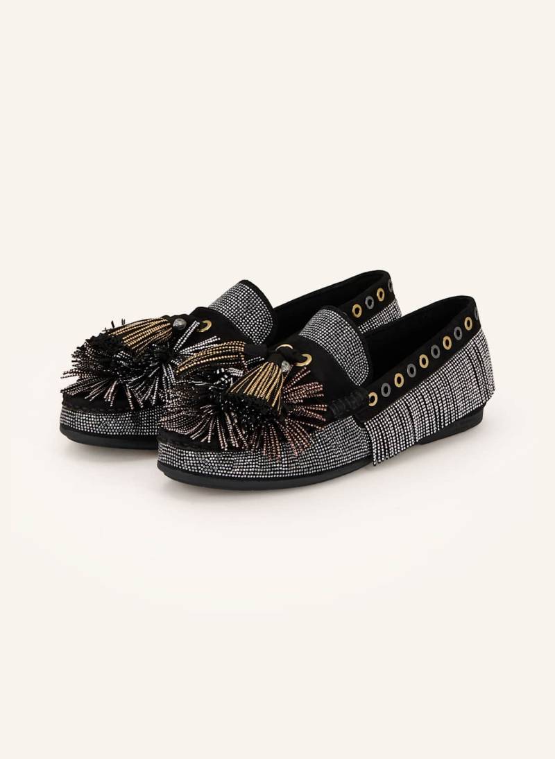 Kurt Geiger Loafer Pom Pom Mit Schmucksteinen schwarz von Kurt Geiger