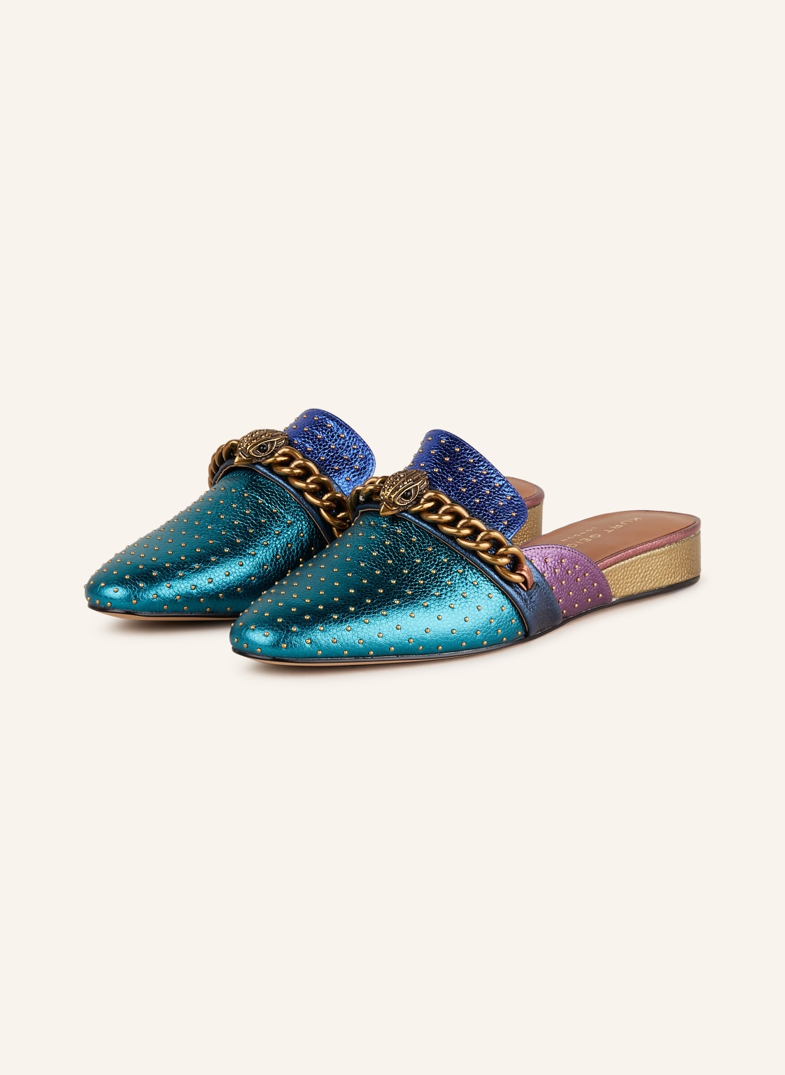 Kurt Geiger Mules Duke Mit Nieten blau von Kurt Geiger