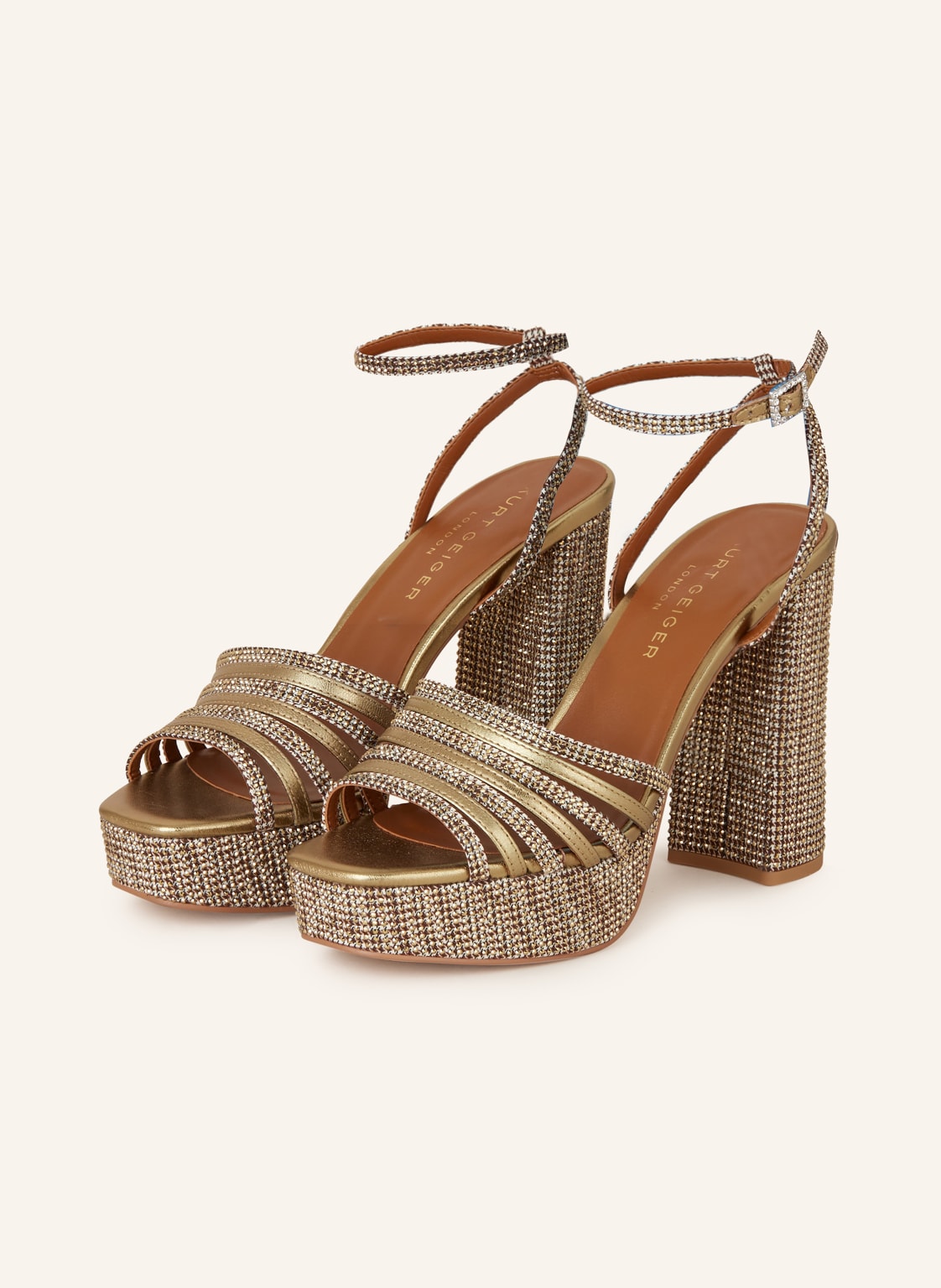 Kurt Geiger Sandaletten Pierra Platform Mit Schmucksteinen beige von Kurt Geiger