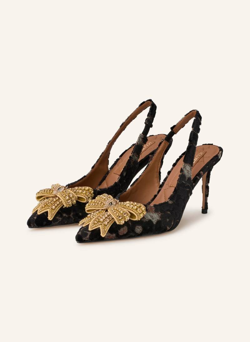 Kurt Geiger Slingpumps Belgravia Aus Samt Mit Schmucksteinen braun von Kurt Geiger
