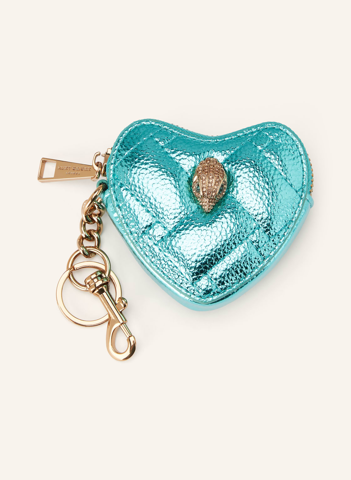 Kurt Geiger Taschenanhänger Kensington Heart Mit Schmucksteinen blau von Kurt Geiger