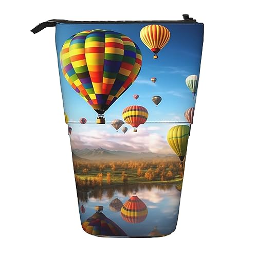 Heißluftballon-Druck-Bleistift-Beutel Stehen Oben Bleistift Fall Dauerhafte Teleskop-Stift-Beutel-Verfassungs-Tasche Für, Schwarz , Einheitsgröße, Modern von Kururi