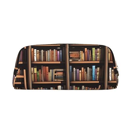 Kururi Bibliothek Bücherregal Druck Bleistift Fall Tragbare Reise Make-up Tasche Stift Beutel Organizer Box Für Büro Liefert Reise, gold, Einheitsgröße von Kururi