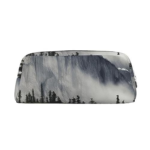 Kururi Canadian Smokey Mountain Cliff Print Bleistift Fall Tragbare Reise Make-up Tasche Stift Beutel Organizer Box Für Bürobedarf Reisen, silber, Einheitsgröße von Kururi