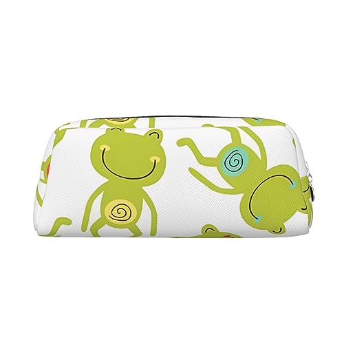 Kururi Cartoon Frosch Druck Bleistift Fall Tragbare Reise Make-up Tasche Schreibwaren Organizer Box für Bürobedarf Reisen, silber, Einheitsgröße, Kulturbeutel von Kururi