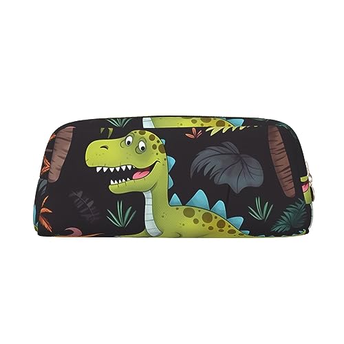 Kururi Dinosaurier Palmblatt Druck Bleistift Fall Tragbare Reise Make-up Tasche Stift Beutel Organizer Box Für Bürobedarf Reise, gold, Einheitsgröße von Kururi