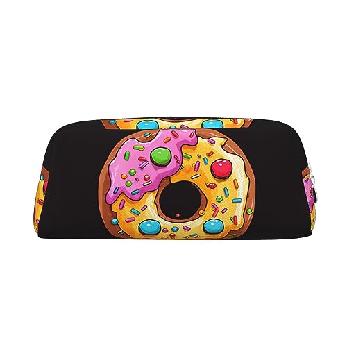 Kururi Donut Print Bleistift Fall Tragbare Reise Make-up Tasche Stift Beutel Organizer Box Für Bürobedarf Reise, silber, Einheitsgröße von Kururi