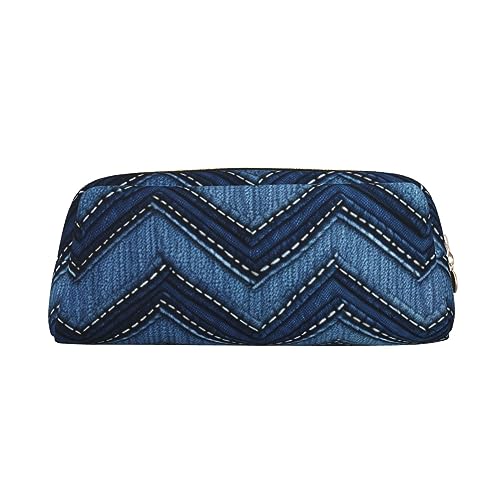 Kururi Farbverlauf Blau Denim Print Bleistift Fall Tragbare Reise Make-up Tasche Stift Beutel Organizer Box Für Büro Liefert Reise, gold, Einheitsgröße von Kururi