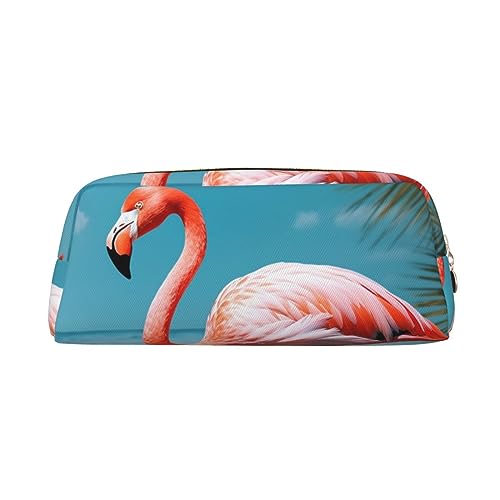 Kururi Federmäppchen mit Flamingo-Motiv, tragbar, für Reisen, Make-up, Stifttasche, Organizer, Box für Bürobedarf, Reisen, gold, Einheitsgröße von Kururi