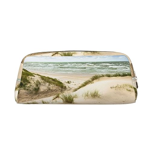 Kururi Federmäppchen mit Meeresmotiv Grand Waves Tidal Print, tragbar, Reise-Make-up-Tasche, Schreibwaren-Organizer-Box für Bürobedarf, Reisen, gold, Einheitsgröße, Kulturbeutel von Kururi